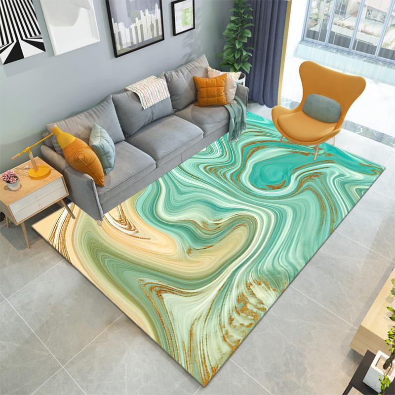1PC Marble texture printed Carpet Rug for Living Room Bedroom Home Sofa Decoration,Non-slip Floor Mat Floor mat