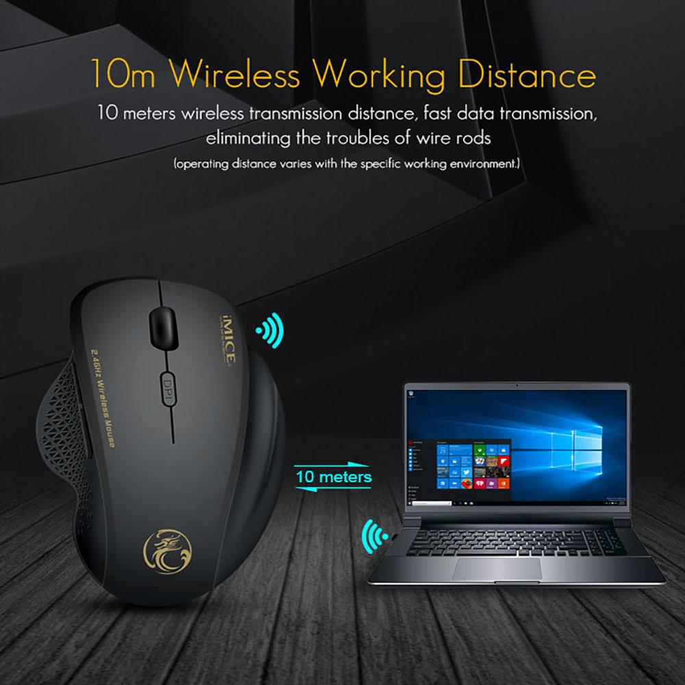 2.4GHz Wireless Optical Mice PC Gaming Mouse 6 Buttons & USB Receiver for Laptop