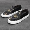 Luxury Fashion Designer New Arrival Men's Black Graffiti  Pattern Shoes Male Slip On Loafers Walking Sneakers Zapatos Hombre
