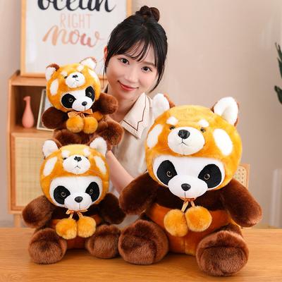 Cute Raccoon Turned Into Panda Doll Plush Toy Black and White Panda Doll Children's Company Soothing Doll