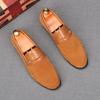 Fashion Fashion New Men's Suede Leather Flats Shoes Male Designer Comfortable Penny Loafter Homecoming Wedding Dress Footwear
