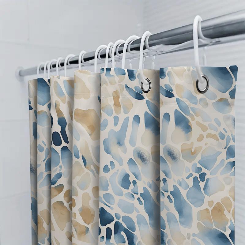 Blau-Weißes Batik-Print Duschvorhang Wasserdicht Badezimmer Dekor Stoff Heimdekoration Individuelle Größe Verfügbar Neuankömmling