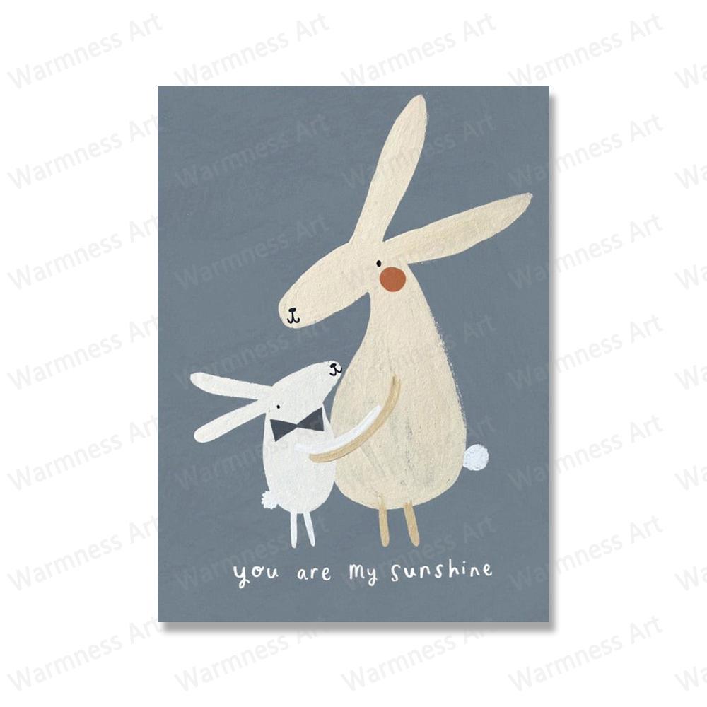 Cute Rabbit Bird Geese Leopard Mouse Nursery Wall Art Canvas Painting Nordic Poster And Print Wall Pictures Baby Kids Room Decor