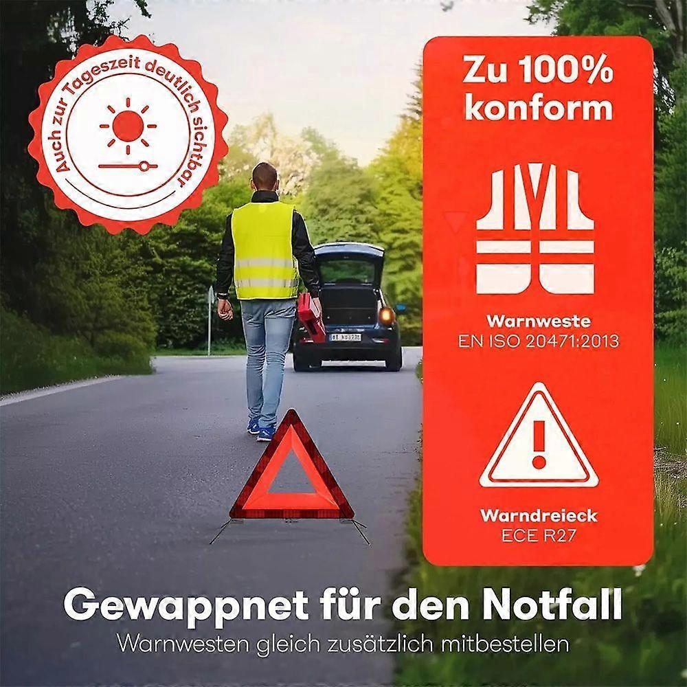 Car Warning Triangle According to Current Standard 2024 ECE R27 Foldable