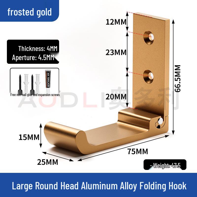 Aluminum Alloy Invisible Folding Coat Hook - Punch-Free, Multi-functional, Solid, Hidden Wall Mount