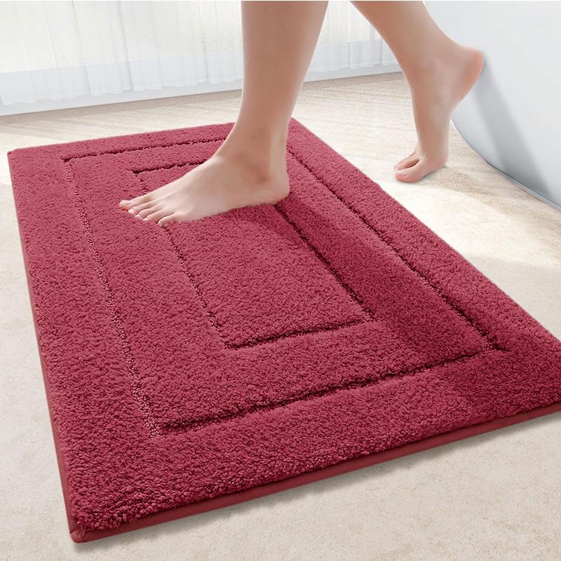 Kitinjoy Fur Bathroom Rugs Soft and Absorbent Microfiber Bath Rug Non-Slip Shaggy Shower Carpet Machine Wash Dry Bath Floor Mats