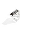 Goth Crystal Crystal Geometric Ring Asymmetrical Open Rings Square Finger Rings  Women
