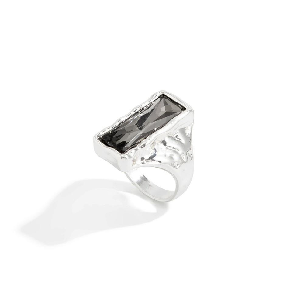Goth Crystal Crystal Geometric Ring Asymmetrical Open Rings Square Finger Rings Women