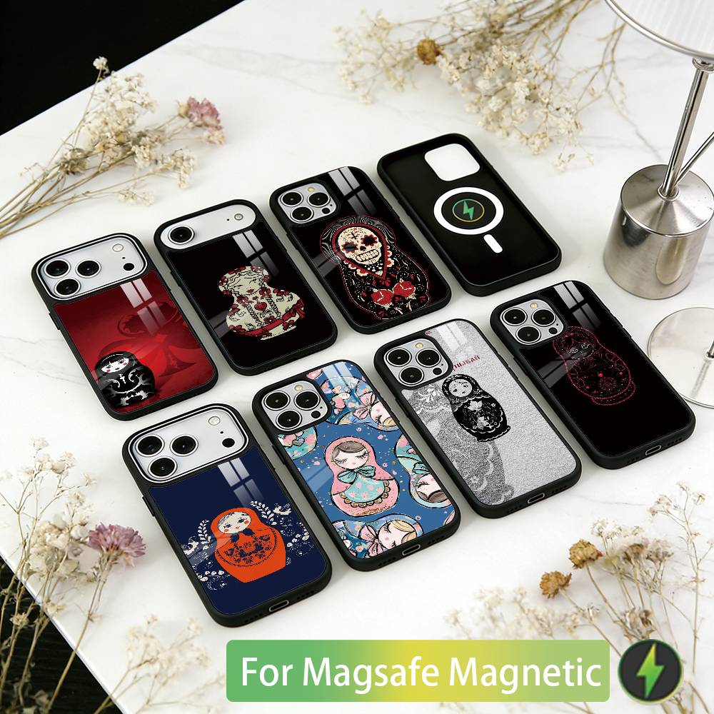 Russian Dolls Matryoshka Phone Case For iPhone17,16,15,14,13,12,11 Plus,Pro Magnetic For Magsafe Wireless Charging