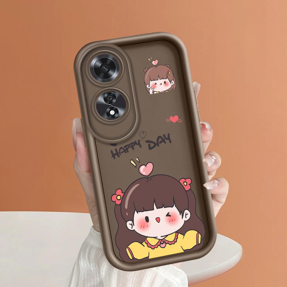 Silikonové pouzdro s celou ochranou objektivu pro Realme 11 11x 12x 12 Pro C21 C30 C33 C35 C65 OPPO A18 A38 A60 A96 Reno 10 11 12 Pro Krásné dívčí pouzdro s celou ochranou objektivu z měkkého silikonu