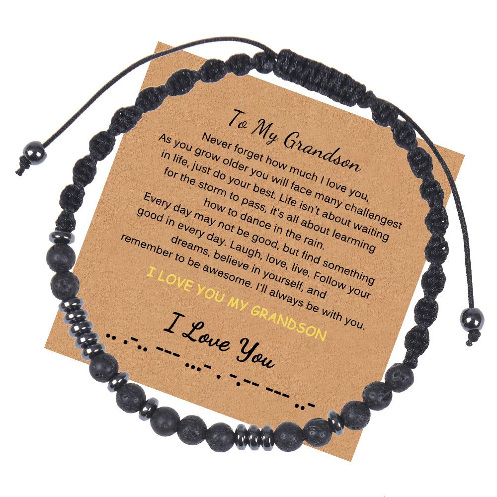 JYL TS Bracelet Morse Code  Family Gift Beaded Transmits Love & Protective Blessings