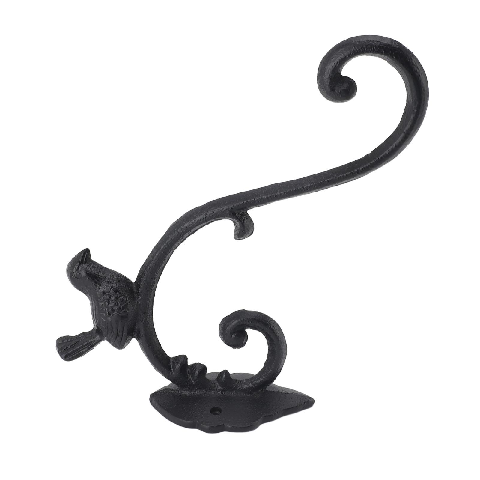 Black Flower Lamp Hangers, Rustic Garden Wall Plant Hooks for Decorative Flower Hangers, Bird Food, Lanterns, Pots