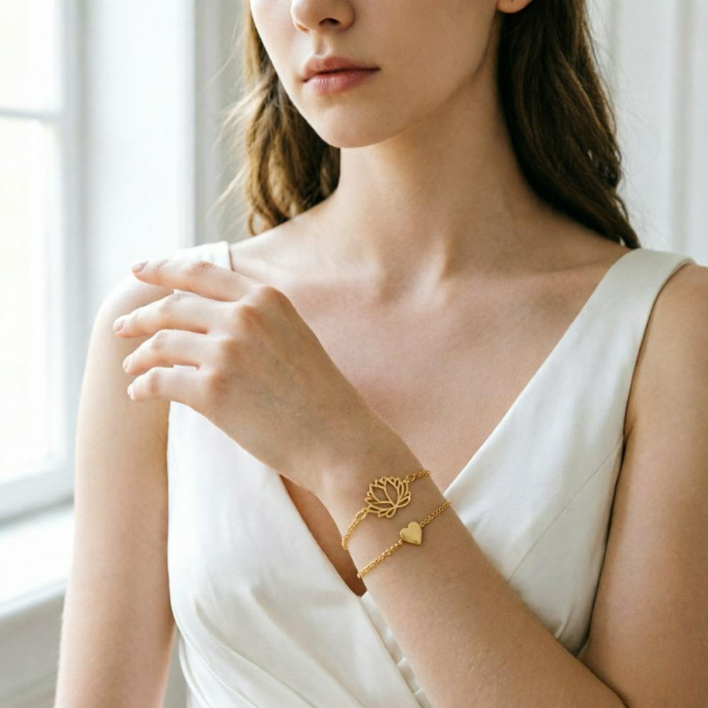 SUMENG New Fashion Simple Female Personality Hollow Lotus Bracelets Christmas Bangle Gift for Women Jewelry Accessories Gifts
