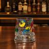 Wirbelndes Whiskey-Glas mit drehbarer Basis, 360-Grad-Wirbelgläser für Bourbon, 260 ml handbemaltes Spirituosenglas, Stressabbau-Geschenk für Männer