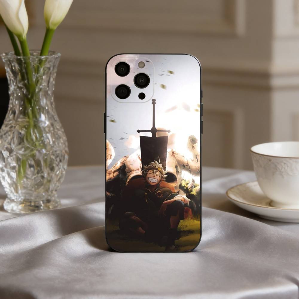 Anime Cool A-Asta B-Black C-Clover  Phone Case For iPhone 17pro,16,15,14,13,12,11 Plus,Pro Max,XS,Soft Silicone Black Cover