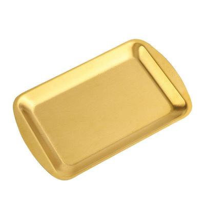 ZISIZ Gold Rectangular Serving Tray