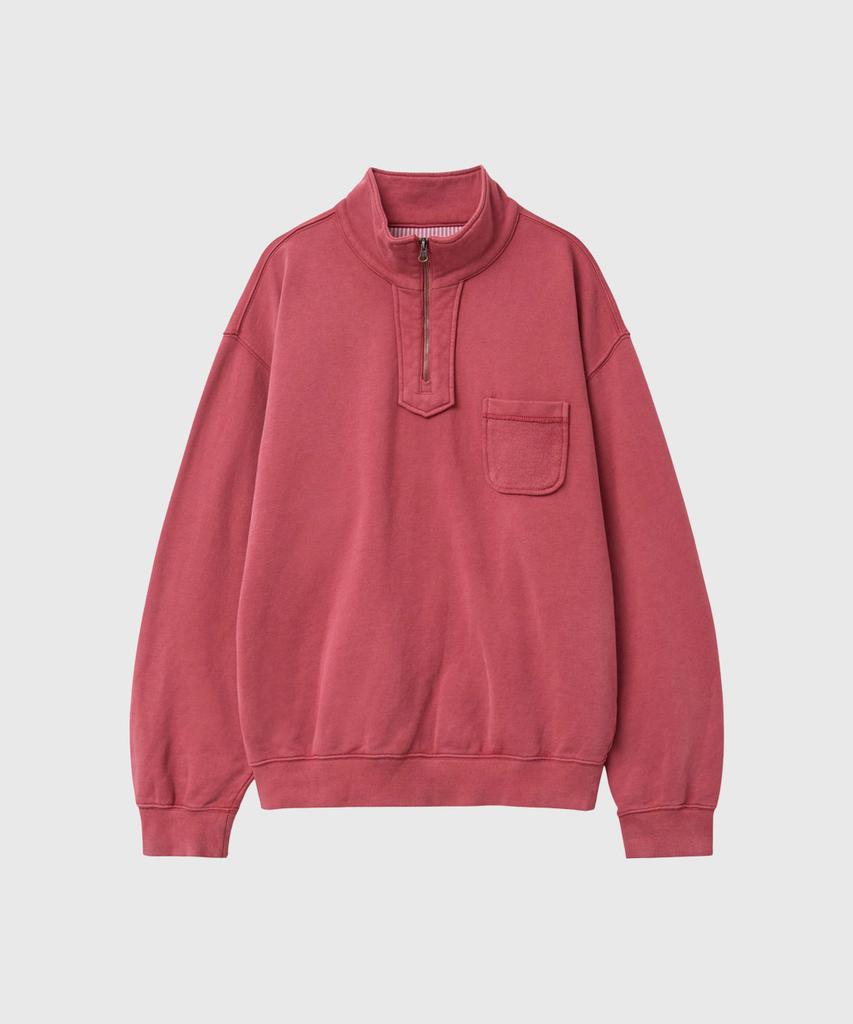 GENERALIDEA Man Pocket Half Zip Sweatshirt [Red] / Gf1Mss004