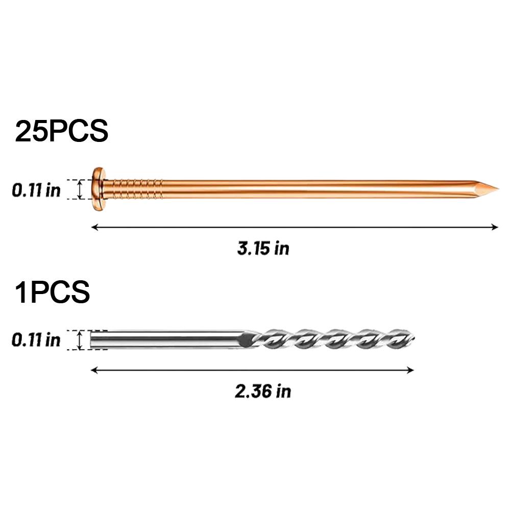 15/20/25pcs 4" Tree Killer Nails Large Copper Nails Stump Roots Removal Spikes For Killing Trees Stump Root Hardware Trees