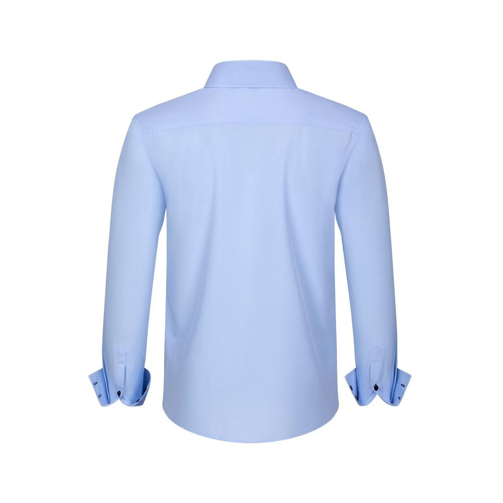 Men's Fashion Spring and Summer Top Patchwork T-shirt Long Sleeve Turn Down Collar Shirt