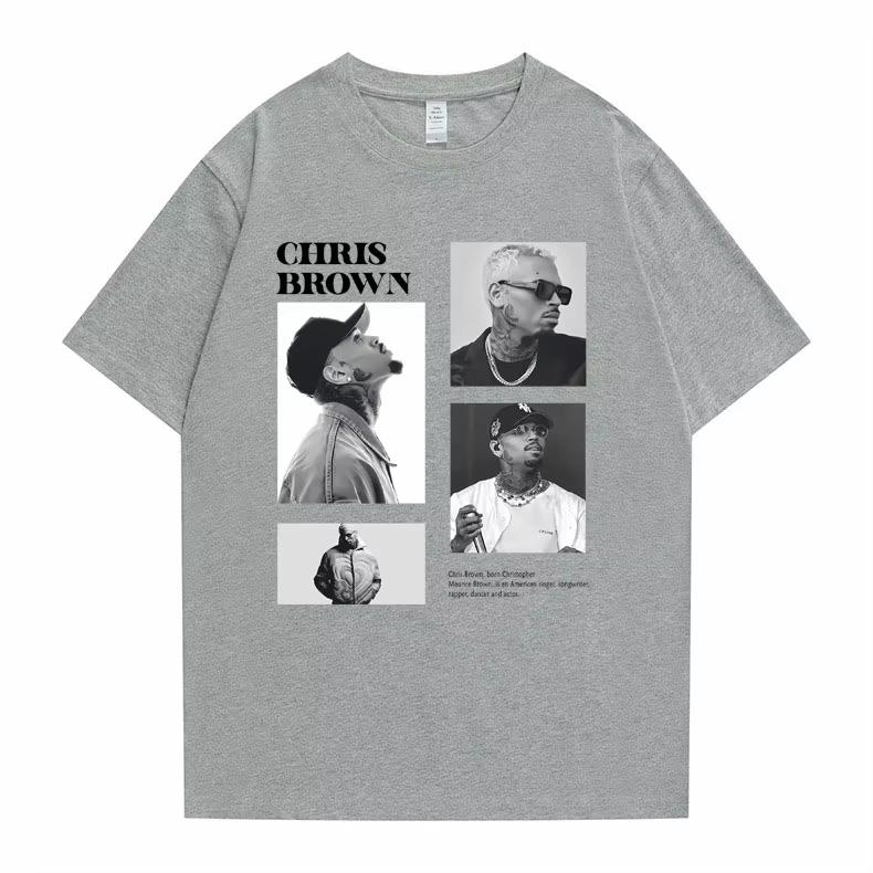 Pop Singer Chris Brown Graphic Print T Shirt Unisex Unisex Hip Hop Fashion Oversized TShirt Tops Unisexs Casual Tees Unisex Fashion