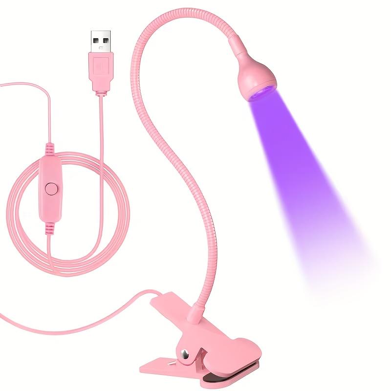 LED Lamp with Clip-on Flexible Metal Tube and Plastic Head, Mini Gel Lamp, USB Desk Lamp Nail Dryer for DIY Manicure. Suitable
