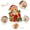 Alloy Cat Brooch Pin Enamel Finish Holiday Brooch New Christmas Cat Brooch  New Year Party