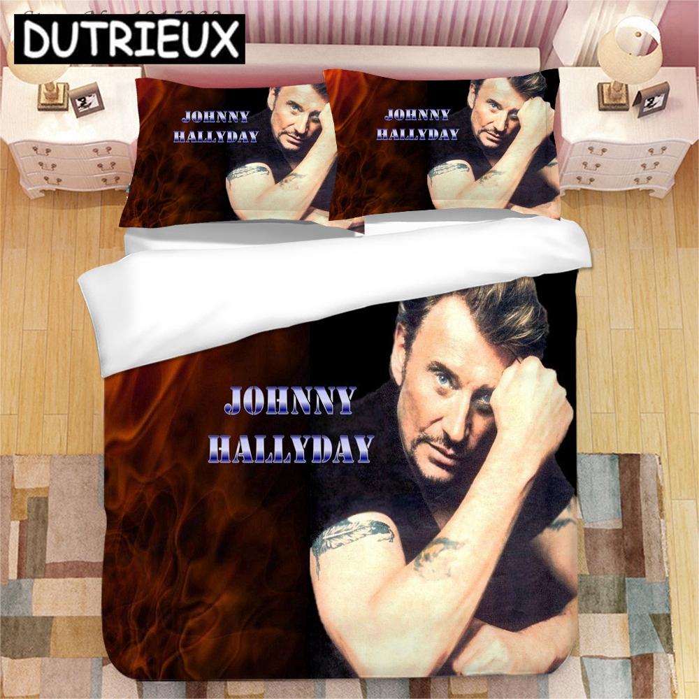 

Johnny Hallyday 3D Printed Bedding Set Duvet Covers Pillowcases Comforter Bedding Set Bedclothes Bed Linen EU Single(135*200cm)3pcs