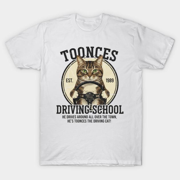 

Men Black Print T-shirt Retro / Toonces No-Cut Transfer Paper Print Cotton Tshirt L білий