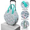 Embroidery Kit Organizer Bag Multi-Layer Oxford Storage Bag with Zipper Pockets for Cross Stitch Threads & Craft Supplies