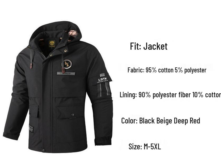 Men's Waterproof Hooded Windbreaker Jacket Parka Coat - Outdoor Casual Wear