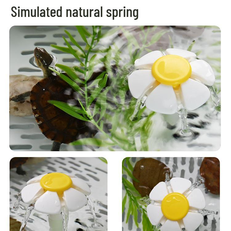 Eco-Friendly Turtle Habitat: Dual-Layer Tank with Waste Separation & Green Plant Landscaping.