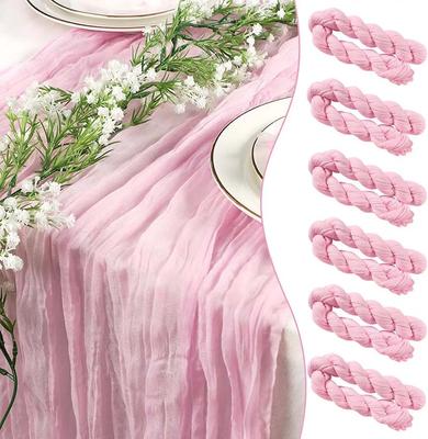 Semi-Sheer Gauze Table Runner Sage Cheesecloth Table Setting Dining Vintage Wedding Party Christmas Banquets Arches Cake Decor For Wedding Bridal