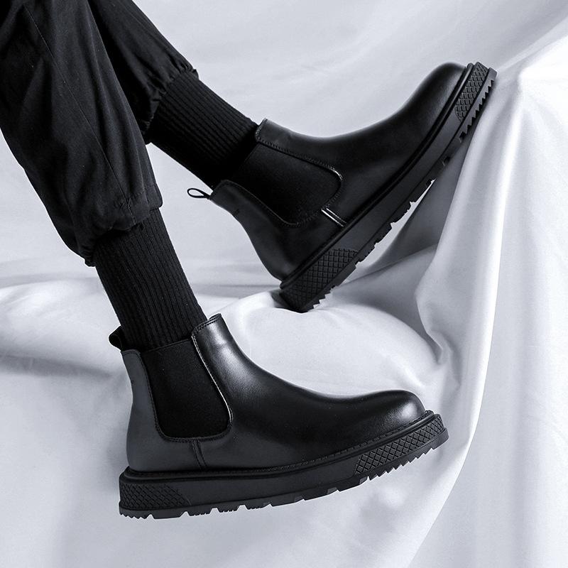 italian designer men chelsea boots luxury fashion platform shoes party prom dress cowboy genuine leather boot ankle botas