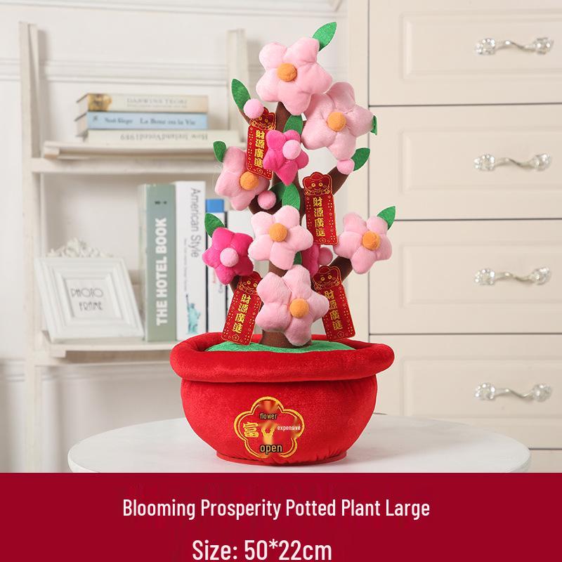 New Year Desktop Peach Blossom and Orange Tree Ornaments for Spring Festival Decor