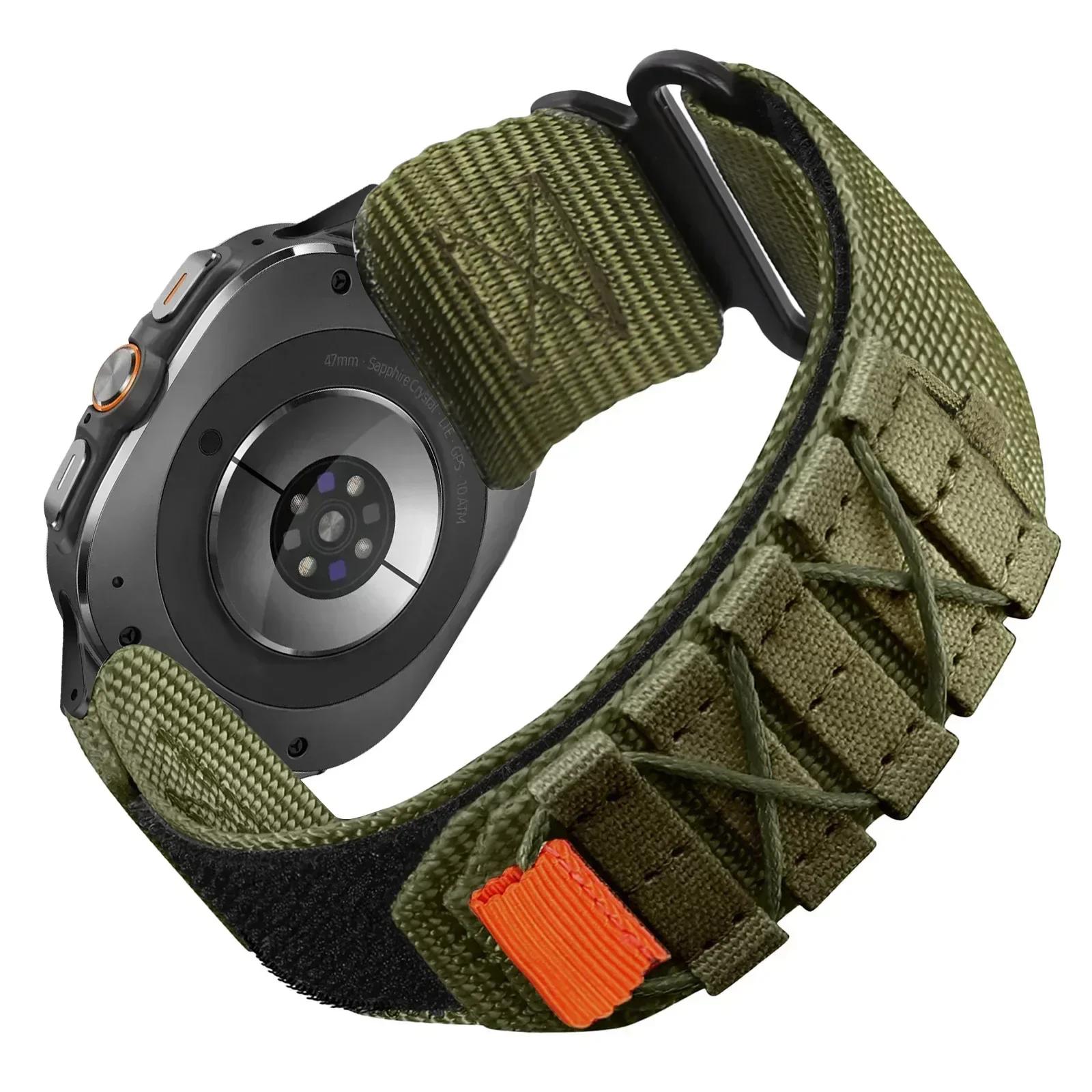 

Новий тактичний ремінець для Samsung Galaxy Watch Ultra 47 мм Спортивний нейлоновий ремінець для Galaxy Watch 7 Ultra 47 мм жіночий чоловічий Плетений браслет Galaxy Watch 7 Ultra&S