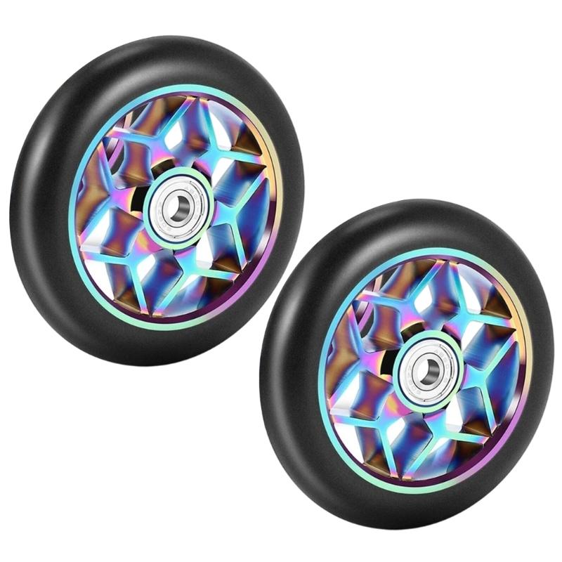 

2lots Scooters Replacement Wheel with Bearings Aluminum Alloys Scooters Wheel for Aggressive Trick Cycling 1