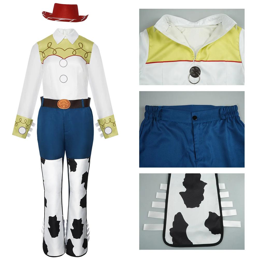 Jessie Cowgirl Costume For Women Adult Full Set With Hat Western Cowboy Cosplay Outfit Halloween Carnival Party Fancy Dress