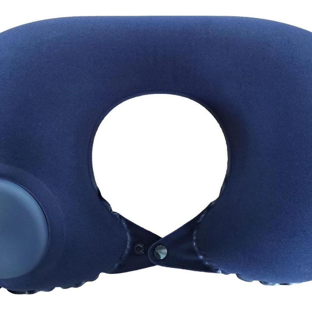Inflatable U-Shaped Travel Neck Pillow – Portable, Flocked PVC for Camping & Airplane Comfort