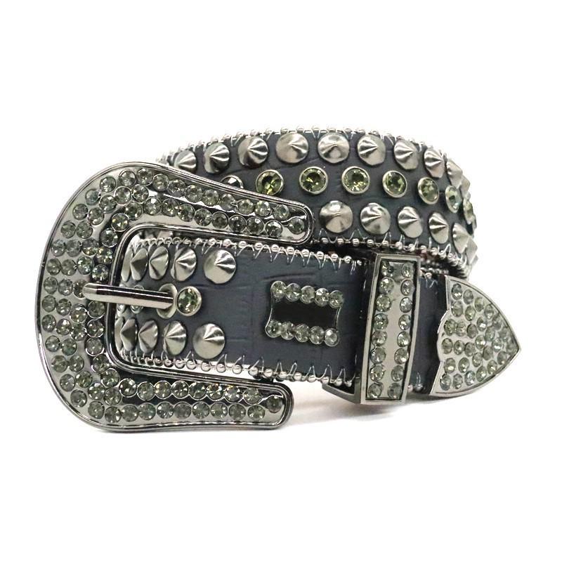 Men's Y2K Rhinestone Punk Rivet Belt - Dark Style Fashion Accessory