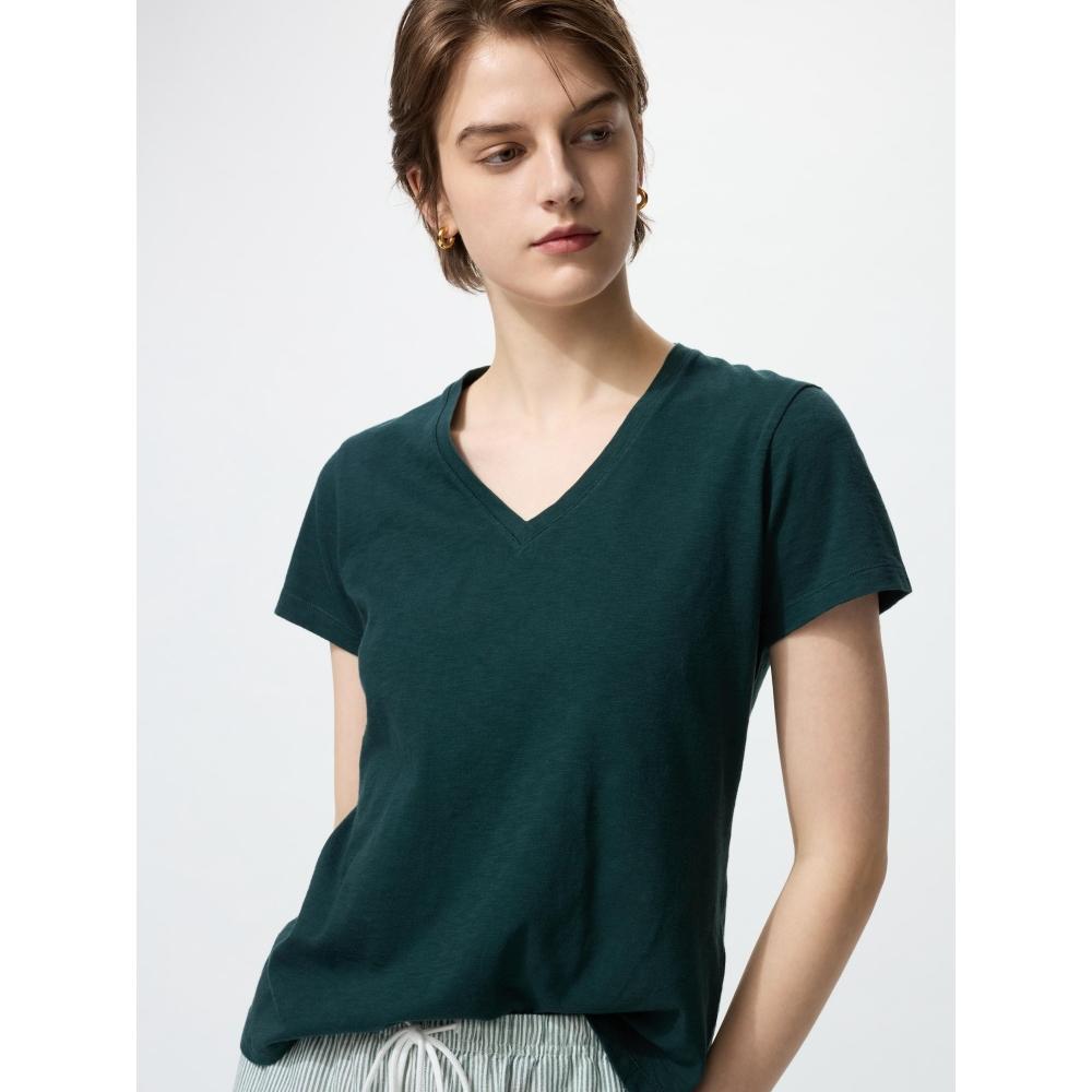 Uniqlo Japan Slub CoTTon V Neck T