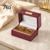 Jewelry Box for Engagement Faux Leather Ring Box, Soft Velvet Lining Flip Top Storage Lined Gift Case, Decorative Holder And Wedding Proposal Elegant