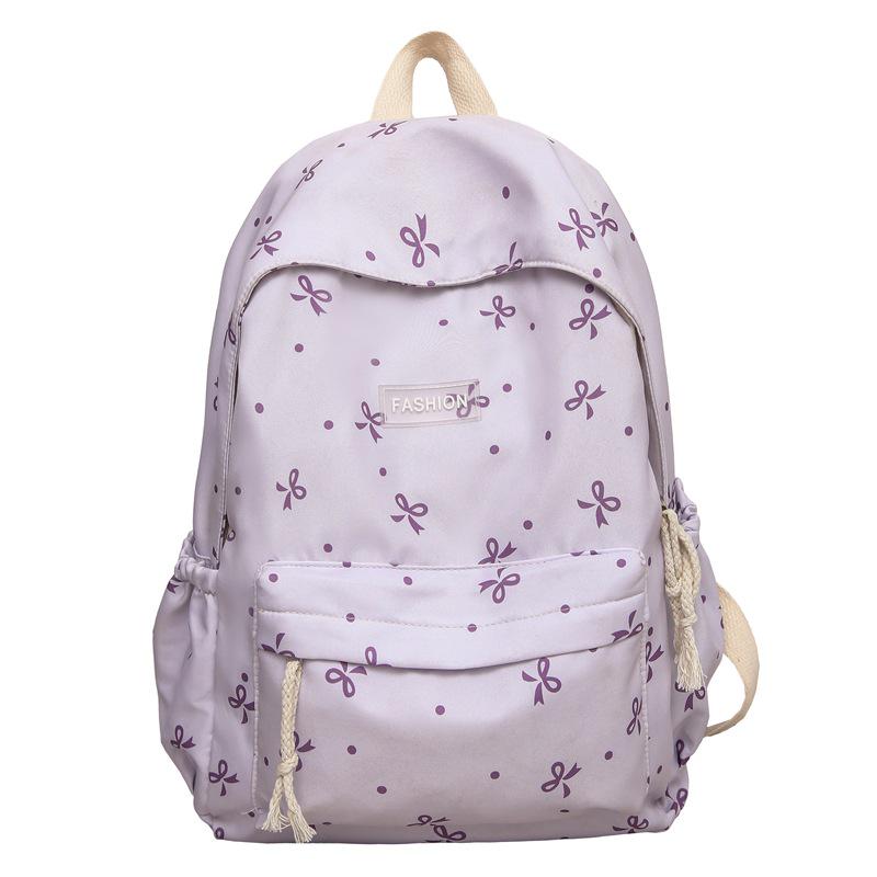 Versatile Bowknot Lightweight School Backpack for Junior and High School Students, Large Capacity, Stylish