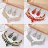 Inlay Rhinestone Necklace Earring Set Fashion Clavicle Chain Jewelry Set  Banquet