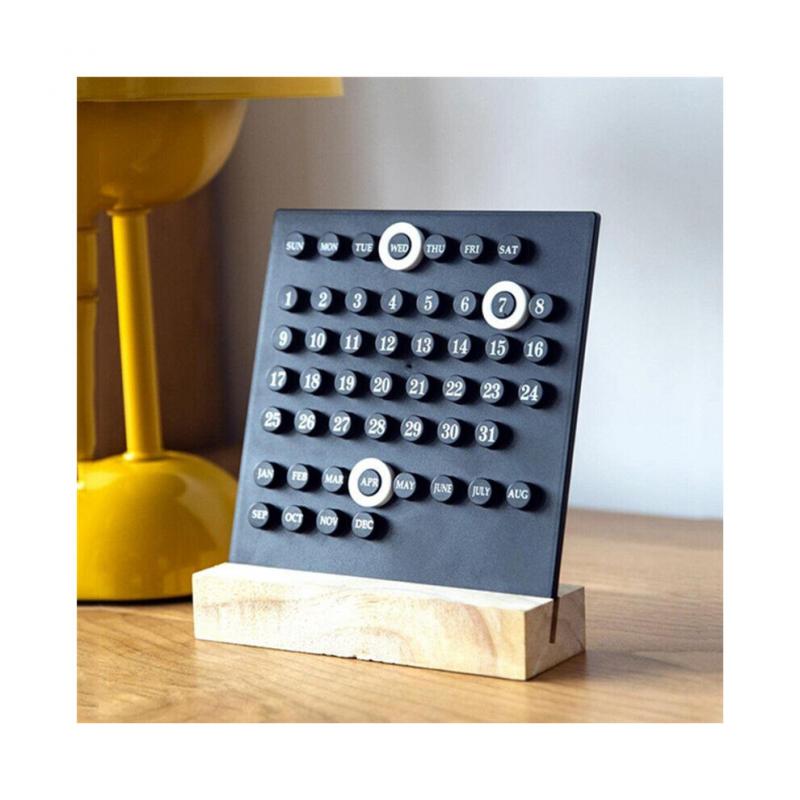 Acryl-Holzsockel, Handgefertigt, DIY-Kalender, Büro, Schreibtisch, Heimdekoration, Digital, Kleine Ornamente, Schwarz