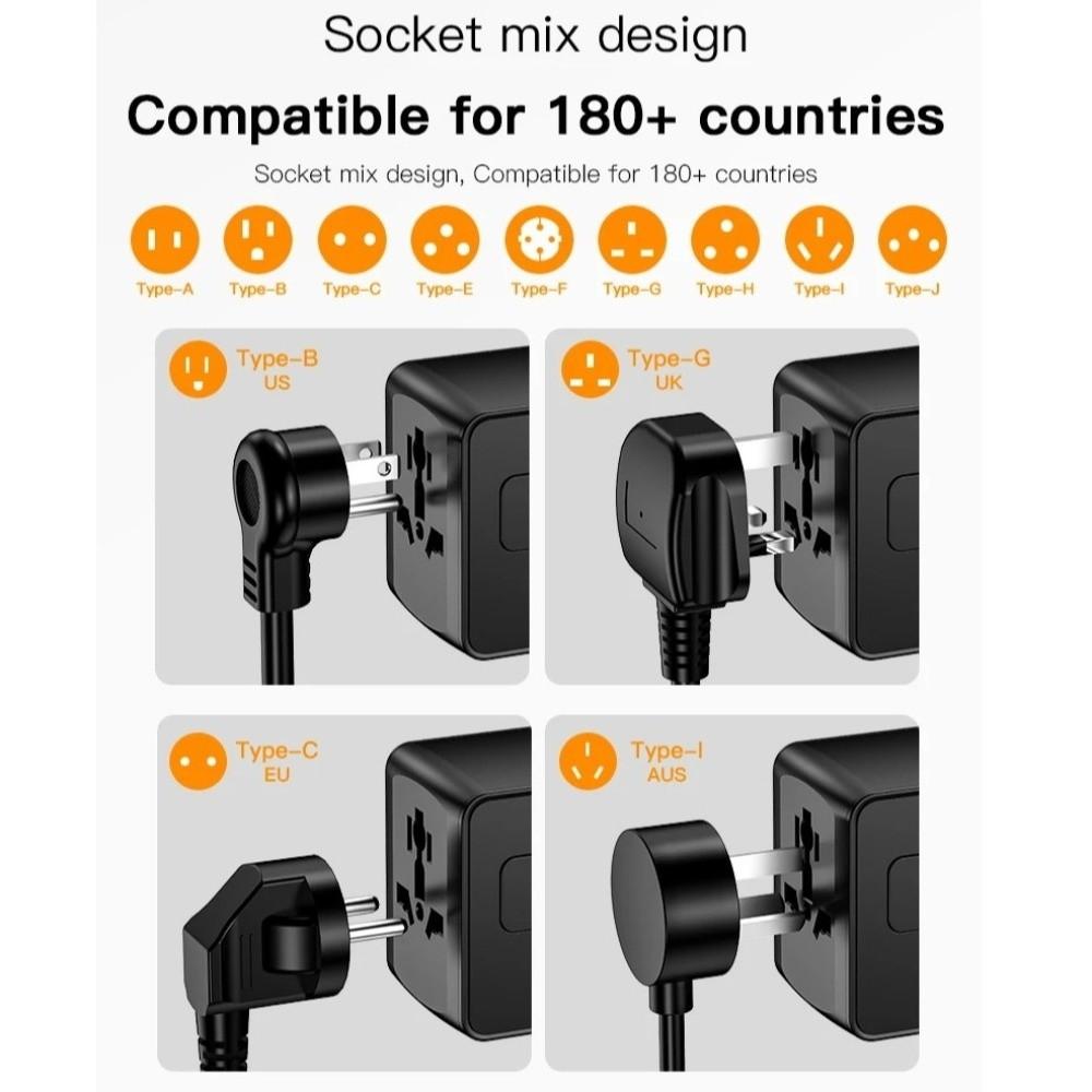 4 USB Ports Universal Travel Adapter High Speed Fast Charging Adapter Worldwide Use
