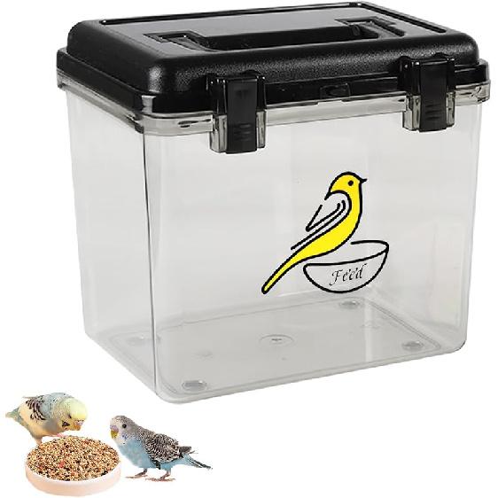 Bird Seed Storage Container|Clear Bird Seed Container5Ib|Indestructible Bird Seed Storage Container|Bird Seed Holder with Handle|for Wild Bird Seed Black-1Pack