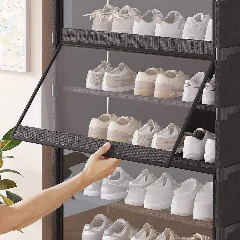 Transparent Multilayer Dustproof Shoe Cabinet Spacious Storage Organizer Rack for Shoes Suitable for Small Spaces Home Use