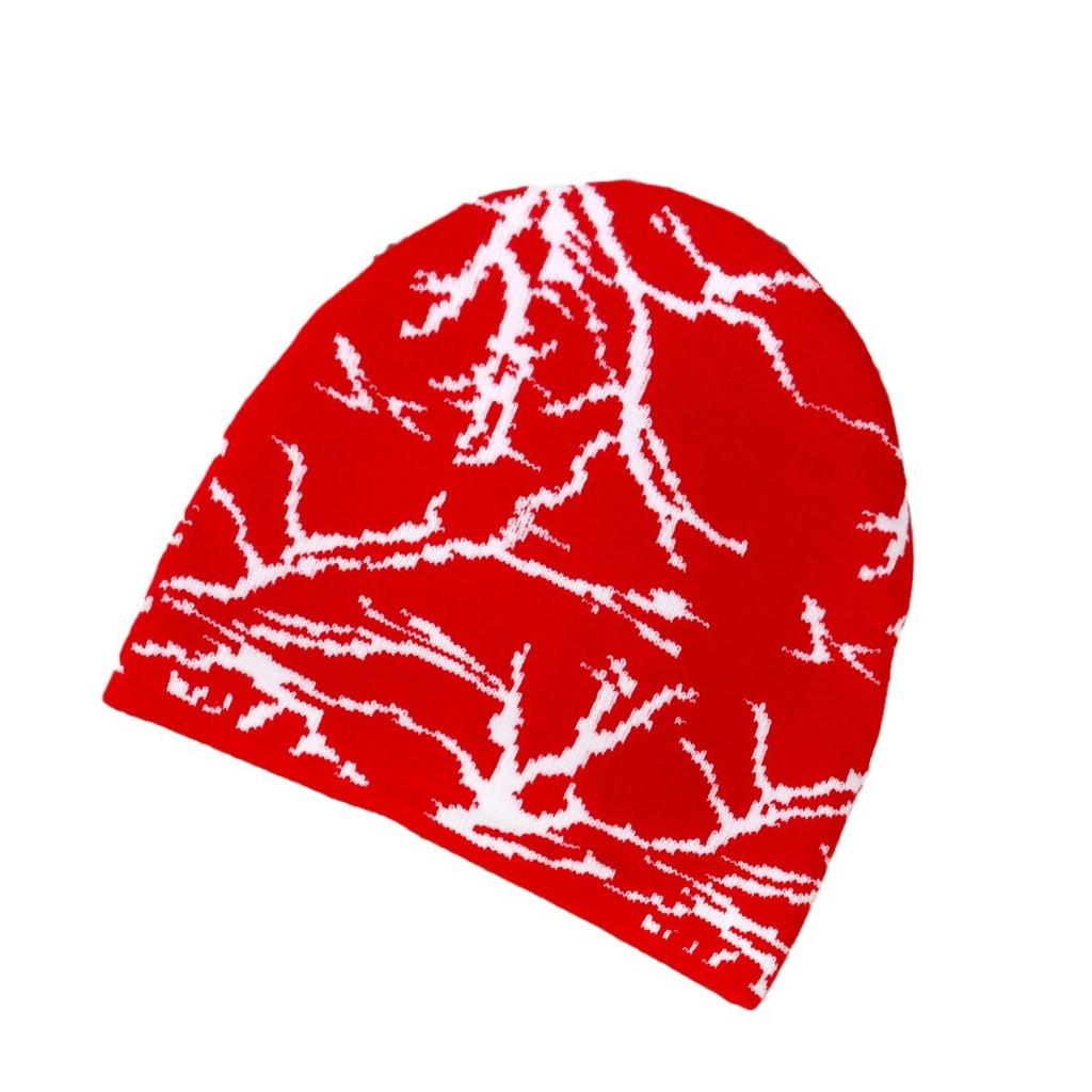 Knit Lightning Pattern Hat Breathable Cap For Casual Cold Weather Accessory