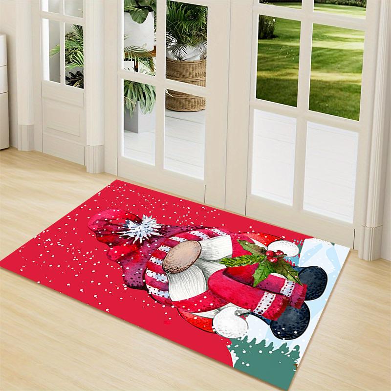 1Pc Christmas Gnome Celebration Carpet Rug Soft Washable Antislip Home Living Room Sofa Mats Personalized Christmas Rug