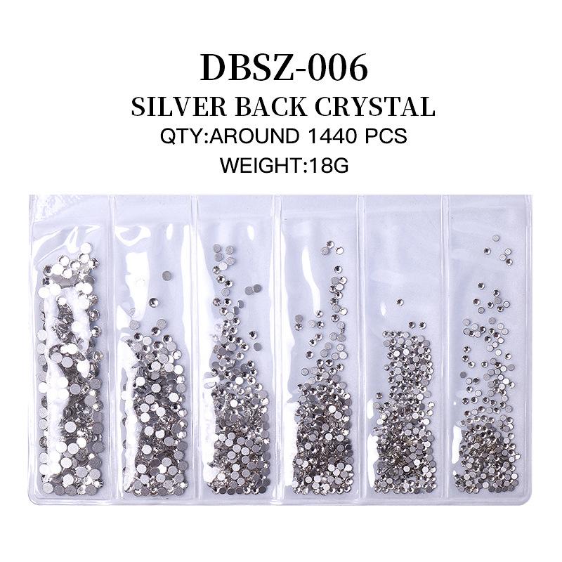 Long Bag Nail Art Jewelry Glass Flat Bottom Diamond Nail Art Diamond Nail Art Jewelry Mixed